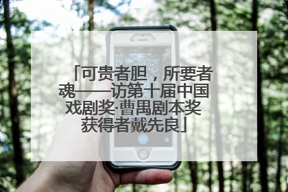 可贵者胆，所要者魂——访第十届中国戏剧奖·曹禺剧本奖获得者戴先良
