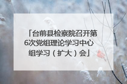 台前县检察院召开第6次党组理论学习中心组学习（扩大）会