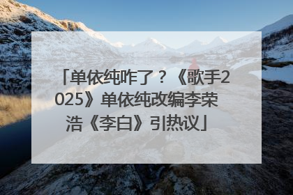 单依纯咋了？《歌手2025》单依纯改编李荣浩《李白》引热议