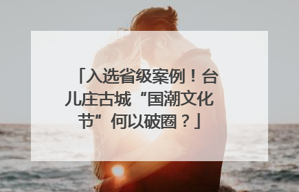 入选省级案例！台儿庄古城“国潮文化节”何以破圈？