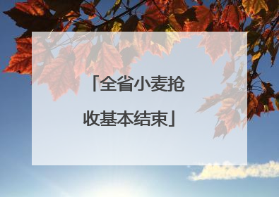 全省小麦抢收基本结束