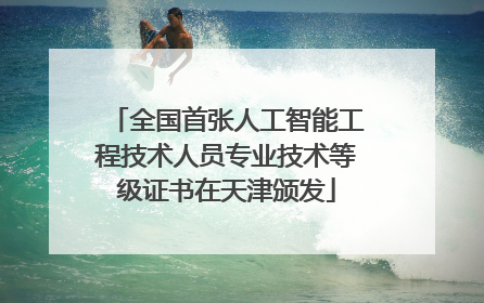 全国首张人工智能工程技术人员专业技术等级证书在天津颁发