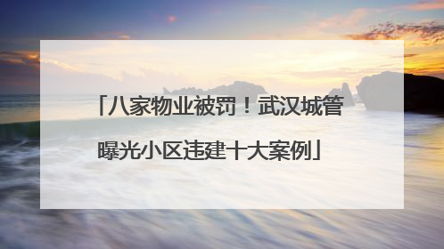 八家物业被罚！武汉城管曝光小区违建十大案例