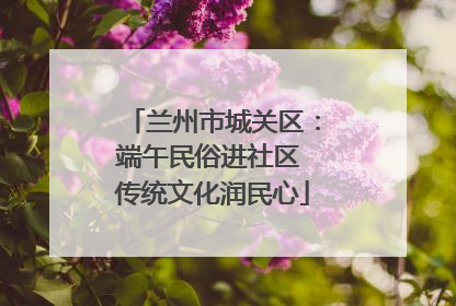 兰州市城关区：端午民俗进社区 传统文化润民心