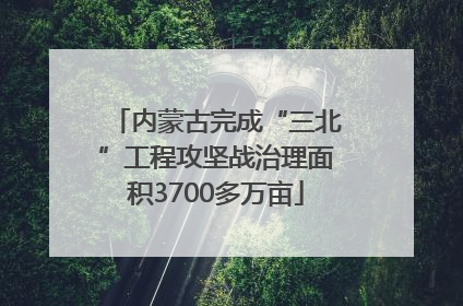 内蒙古完成“三北”工程攻坚战治理面积3700多万亩