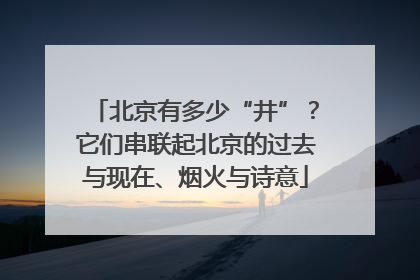 北京有多少“井”？它们串联起北京的过去与现在、烟火与诗意