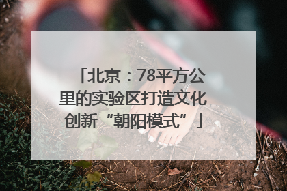 北京：78平方公里的实验区打造文化创新“朝阳模式”