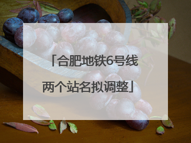 合肥地铁6号线两个站名拟调整
