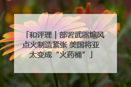 和评理｜部署武器煽风点火制造紧张 美国将亚太变成“火药桶”