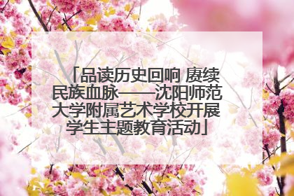 品读历史回响 赓续民族血脉——沈阳师范大学附属艺术学校开展学生主题教育活动