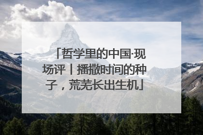 哲学里的中国·现场评丨播撒时间的种子，荒芜长出生机