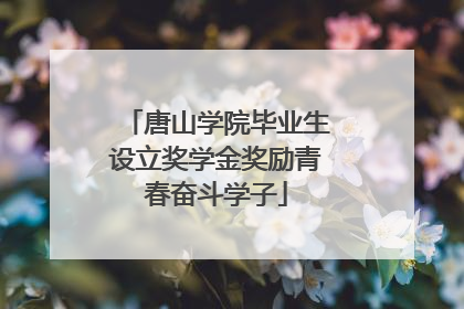 唐山学院毕业生设立奖学金奖励青春奋斗学子
