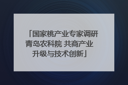 国家桃产业专家调研青岛农科院 共商产业升级与技术创新