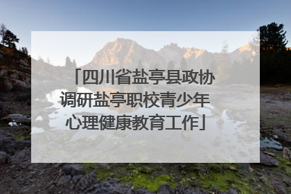 四川省盐亭县政协调研盐亭职校青少年心理健康教育工作