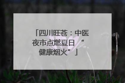 四川旺苍：中医夜市点燃夏日 “健康烟火”