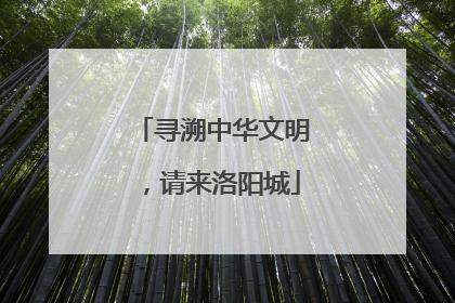 寻溯中华文明，请来洛阳城