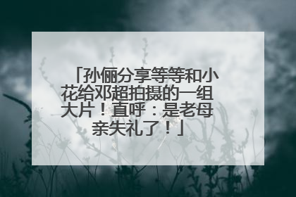 孙俪分享等等和小花给邓超拍摄的一组大片！直呼：是老母亲失礼了！