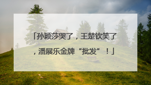孙颖莎哭了，王楚钦笑了，潘展乐金牌“批发”！