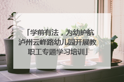 学前有法，为幼护航 泸州云峰路幼儿园开展教职工专题学习培训