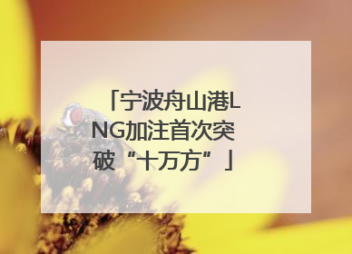 宁波舟山港LNG加注首次突破“十万方”