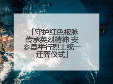 守护红色根脉 传承英烈精神 安乡县举行烈士统一迁葬仪式