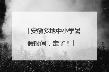安徽多地中小学暑假时间，定了！