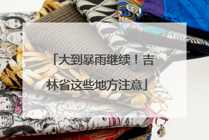 大到暴雨继续！吉林省这些地方注意