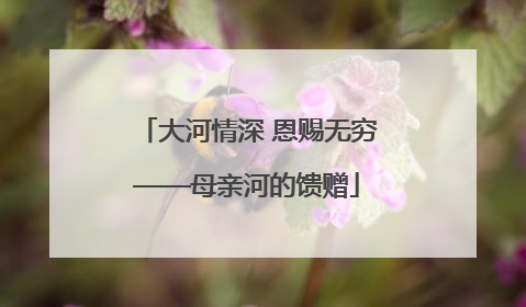 大河情深 恩赐无穷——母亲河的馈赠