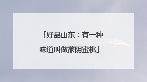 好品山东：有一种味道叫做蒙阴蜜桃