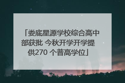 娄底星源学校综合高中部获批 今秋开学开学提供270 个普高学位