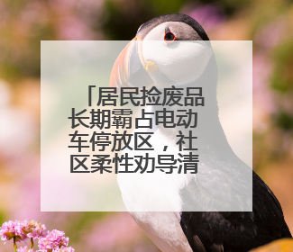 居民捡废品长期霸占电动车停放区，社区柔性劝导清走两车垃圾