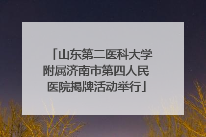 山东第二医科大学附属济南市第四人民医院揭牌活动举行