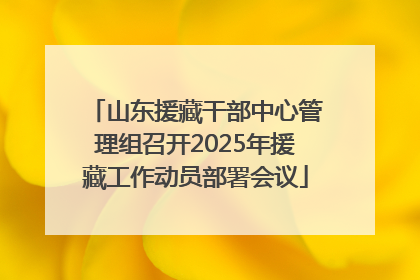 山东援藏干部中心管理组召开2025年援藏工作动员部署会议