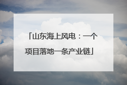 山东海上风电：一个项目落地一条产业链