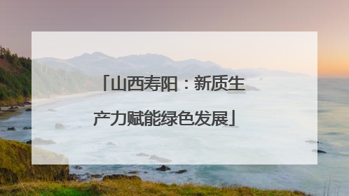 山西寿阳：新质生产力赋能绿色发展