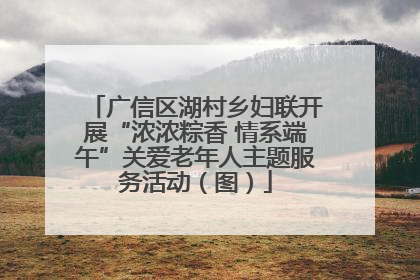 广信区湖村乡妇联开展“浓浓粽香 情系端午”关爱老年人主题服务活动（图）