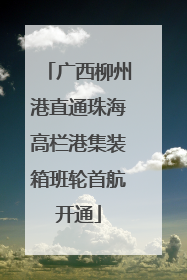 广西柳州港直通珠海高栏港集装箱班轮首航开通