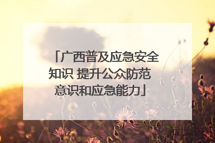 广西普及应急安全知识 提升公众防范意识和应急能力