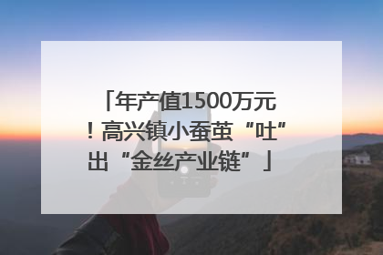 年产值1500万元！高兴镇小蚕茧“吐”出“金丝产业链”