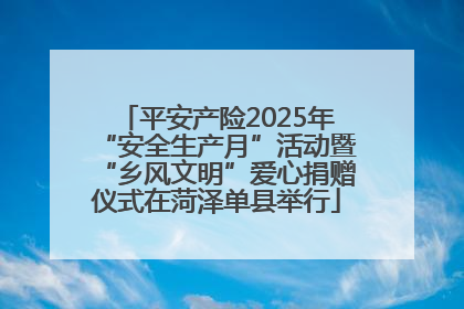 平安产险2025年“安全生产月”活动暨“乡风文明”爱心捐赠仪式在菏泽单县举行