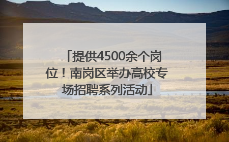 提供4500余个岗位！南岗区举办高校专场招聘系列活动