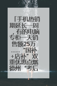手机热销期延长一周，有的电脑专柜一天销售额25万……“国补+店补”双重优惠点燃德州“考后经济”