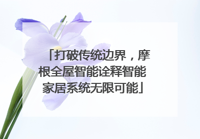 打破传统边界，摩根全屋智能诠释智能家居系统无限可能