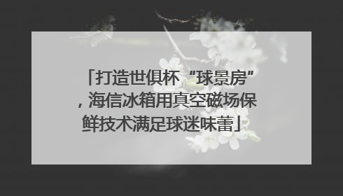 打造世俱杯“球景房”，海信冰箱用真空磁场保鲜技术满足球迷味蕾