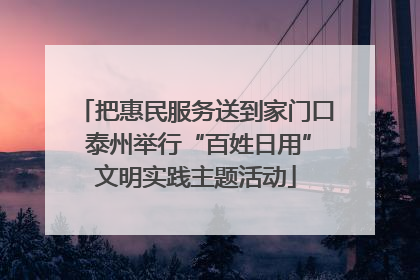 把惠民服务送到家门口 泰州举行“百姓日用”文明实践主题活动