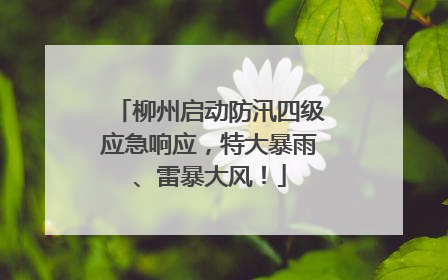 柳州启动防汛四级应急响应，特大暴雨、雷暴大风！