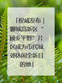 权威发布｜聊城高新区“顾乡平野”片区成为市民城郊休闲全新目的地