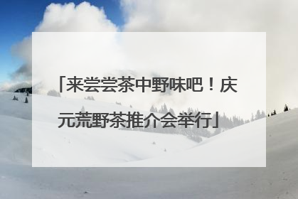 来尝尝茶中野味吧！庆元荒野茶推介会举行