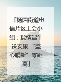 杨园街道电信片区工会小组：粽情端午送安康 “益心暖新”零距离