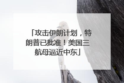 攻击伊朗计划，特朗普已批准！美国三航母逼近中东